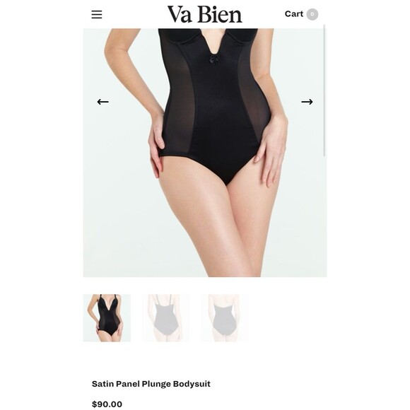 Va Bien satin Panel Plunge Bodysuit 34C - Picture 5 of 5